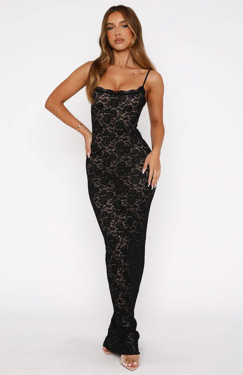 Selene Women's Lace Maxi Slip Dress