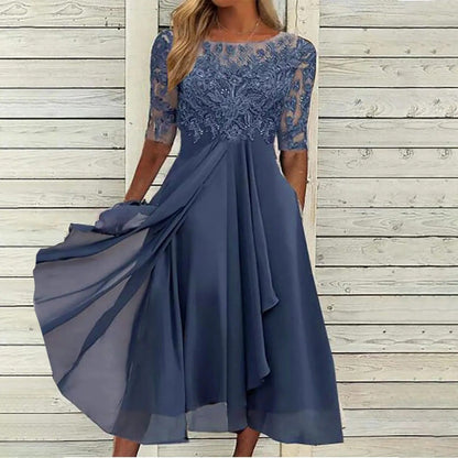 Elowen Lace & Chiffon Midi Dress